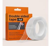 LEDSone 2 Rolls Clear Double Sided Tape 30mm Width 3m Long Heavy Duty Strong Nano Mounting Tape Waterproof Removable Reusable Traceless Suitable For Indoor Outdoor Use Durable And Easy to Apply
