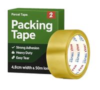 LEDSone 2 Rolls Packing Tape Yellow Professional Heavy Duty Parcel Tape 48mm Wide 50m Long Roll Secure Box Sealing Strong Polypropylene Adhesive For Moving Storage Shipping UK Packaging Essentials