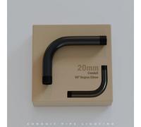 Ledsone 20mm Conduit 90 Elbow Smooth L Design Metal Female Thread Fitting Durable Corrosion-Resistant 5Pcs Black Color