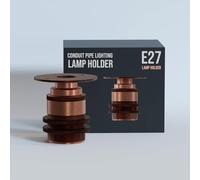 LEDSone 20mm Conduit Entry E27 Light Socket Vintage Industrial Lamp Holder DIY Ceramic Bulb Holder for Pendant, Wall, Ceiling Lights Compatible with Edison Bulbs Lampshade (COpper, 20 mm)