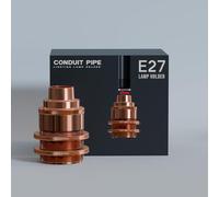 LEDSone 20mm Entry Conduit Lampholder Metal Double Ring Threaded Light Socket Ceramic E26/E27 Compatible for Custom Vintage Wall, Pendant & Ceiling Lighting - Rose Gold