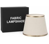LEDSone 22cm Off White Fabric Drum Lampshade with A60 Bulb Modern Ceiling Light Shade for Bedroom Living Room Hallway & Lounge Elegant Pendant Lighting Cover