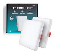 LEDSone 24W Square LED Ceiling Light Modern Ultra Slim Panel Downlight 6000K Cool White 550LM Super Bright Daylight Waterproof 85-265V Flush Mount Ceiling Lamp for Home Office Kitchen (2 Pack)