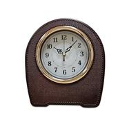 LEDSone 25cm x 28cm Table Clock Brown Plastic Desktop Clock Battery Operated Analogue Clock for Shelf Table Bedrooms Living Rooms Study Rooms Offices