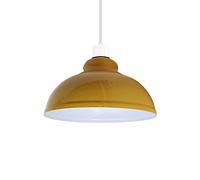 LEDSone 29cm Metal Lamp Shade, Retro Yellow Dome Ceiling Light Shade, Easy Fit Design, Indoor Use for Bedroom, Kitchen, Office, Living Room, Hallways, and More (Yellow 2)