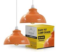 LEDSone 29Cm Retro Metal Easy Fit Ceiling Pendant Light Shade E27 Pendant Ceiling Lamp Shade Light Pendant Modern Lighting Shade for Bedroom Industrial Light Shade Ceiling Hanging Light Shade-2Pack