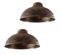 LEDSone 29Cm Retro Metal Easy Fit Ceiling Pendant Light Shade E27 Pendant Ceiling Lamp Shade Light Pendant Modern Lighting Shade for Bedroom Industrial Light Shade Ceiling Hanging Light Shade-2Pack