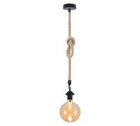 LEDSone 2m Rope Pendant Light Fitting, DIY Spider Lights Ceiling,Rustic Hemp Rope Hanging Light,Kitchen Hanging Ceiling Lights Fitting,Loft Lighting for Cafe Dining Restaurant Bar Hall
