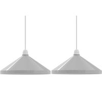 LEDSone 2Pack Retro White Metal Ceiling Lamp Shade Easy Fit Light Pendant 33.5cm Modern Ceiling Lighting Shade for Bedroom, Hallway Industrial Hanging Replacement Light Shade Ceiling Pendant