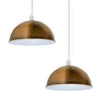 LEDSone 2PCS Industrial Ceiling Light Shades,30cm Easy Fit Retro Metal Dome Pendant Light Lampshade for Bedroom, Kitchen (Free Reducer Plate) (Yellow Brass)