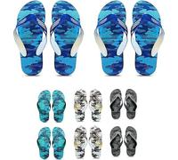 LEDSone 2PCs Rubber Flip-Flops for Men and Women Lightweight Camouflage Design Perfect for Beach and Casual Daily Wear Easy Slip-On Assorted Pack - EU 40