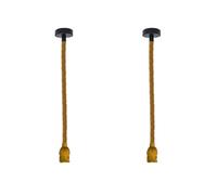 LEDSone 2PCs Vintage Retro Industrial Hanging Hemp Rope Pendant Light Retro Ceiling Fitting with E27 Holder(Single Way Style I)