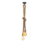 LEDSone Hemp Rope Pendant Light, Industrial 2 Heads Ceiling Pendant Light Fitting, Retro E27 Height Adjustable Pendant Light Fixture for Dining Room Hallways Cafe Restaurant bar