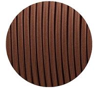 LEDSone 3.28ft Vintage 1m 2 conductors Fabric Flexible Lamp Round Cord, Vintage Textile Cloth Covered Wire, 2 Core Braided Cable Fabric Electrical Wire for Lighting DIY Projects. (Brown_1 meter)