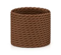 LEDSone 3 Core 10 Meters / 32.8FT Brown Braided Cable, 3 Core Electrical Cable, Vintage Flex Twisted Fabric Electrical Wire for DIY Lamps Industrial Pendant Lights Lighting Appliances - Brown