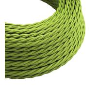 LEDSone 3 Core 3m Twisted Light Green Fabric Lighting Cable Vintage Style Double Insulated Flexible Braided Cord for Pendant Lights, Chandeliers, and DIY Electrical Projects