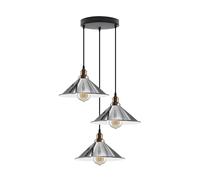 LEDSone 3 Head Ceiling Adjustable Pendant Hanging Ceiling Lighting Fixture with Cone Shade Pendant Light Kitchen Restaurant Bar Balcony Hanging Pendant Light