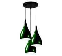 LEDSone 3 Head Ceiling Pendant Light, Modern Metal Tear Drop Ceiling Hanging Pendant Light Shade Cluster Light Fitting Fixture E27 Lighting for Living Room, Bedroom, Dining Room, Hallways (Black)