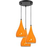 LEDSone 3 Head Ceiling Pendant Light, Modern Burgundy Metal Tear Drop Ceiling Hanging Pendant Light Shade Cluster Light Fitting Fixture E27 Lighting for Living Room, Bedroom, Dining Room, Hallways