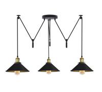 Ledsone 3 Head Ceiling Spider Pendant Lighting E26 110-240V 60W Black Inner Gold 2M Chandelier Lighting For Bedroom Bulb Included