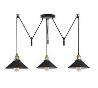 Ledsone 3 Head Ceiling Spider Pendant Lighting E26 110-240V 60W Black Inner White 2M Chandelier Lighting For Bedroom Bulb Included