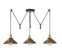 Ledsone 3 Head Ceiling Spider Pendant Lighting E26 110-240V 60W Brushed Brass 2M Chandelier Lighting For Bedroom Bulb Included