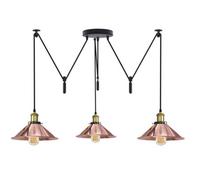 Ledsone 3 Head Ceiling Spider Pendant Lighting E26 110-240V 60W Rose Gold 2M Chandelier Lighting For Bedroom Bulb Included