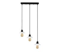LEDSone 3 Head Multi Teardrop Shaped Hanging Ceiling Light Black Pendant Lamp, Eyeball Design Modern Light Shades E27 UK Lamp Fitting (White)