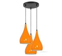 LEDSone 3 Head Ceiling Pendant Light, Modern Burgundy Metal Tear Drop Ceiling Hanging Pendant Light Shade Cluster Light Fitting Fixture E27 Lighting for Living Room, Bedroom, Dining Room, Hallways