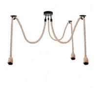 Ledsone 3 Head Rope Pendant Light With Rustic Hemp Cord For Kitchen Dining Room Cafe Or Bar Spider Light