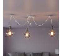 LEDSone 3-Head Spider Pendant Light - Adjustable E27 Ceiling Lamp with 1 m Rubber Cables Modern Industrial Hanging Lamp for Kitchen, Living Room, Dining & Cafe