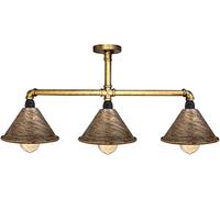 LEDSone 3 Head Water Pipe Ceiling Pendant Lights Fitting 60cm Brushed Copper Metal Indoor E27 Lamp for Living Room Bedroom Kitchens Bar Cafes Hallways Restaurants