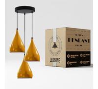 LEDSone 3 Head Yellow Tear Drop Ceiling Pendant Light Metal E27 Fixture