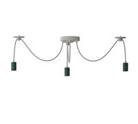 LEDSone 3-Light Adjustable Spider Pendant Ceiling Lamp E27 Green Metal Chandelier for Kitchen Island, Dining Room & Living Spaces