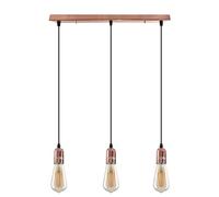 LEDSone 3-Light Rose Gold Industrial Pendant Ceiling Lamp - Modern Kitchen Island Hanging Light Fixture with Adjustable Black Cords, Vintage Style Dining Room Bar Lighting, E27 Edison Bulb Compatible