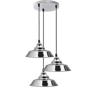 LEDSone 3 Lights Industrial Chrome Retro Ceiling Pendant Lights 22 cm