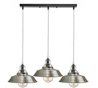 LEDSone 3 Lights Vintage Pendant Light E27 Metal Conical Lampshade in Brushed Copper Hanging Industrial Ceiling Fixture for Kitchen Bedroom Living Dining Room and Home Decor