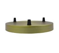 LEDSone 3 Outlet Green Brass Ceiling Rose Pendant Light Fitting 200mm Metal Round Cover Plate Canopy Kit with Accessories for Chandeliers Pendant Lights Hanging Lamps