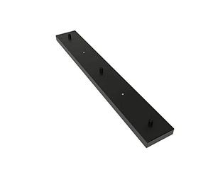 LEDSone 3 Outlet Rectangle Ceiling Rose Pendant Lighting Fixture 500 mm x 60 mm Modern Industrial Metal Fitting Ceiling Plate (Rectangle) (Black)