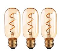 LEDSone 3 Pack of Antique Style 4w Edison E27 T45 Spiral LED Bulb Filament Glass Retro Warm White Indoor Decoration Lamp for Bar Cafe Bedroom Living Room