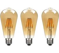 LEDSone 3 Pack, Vintage LED Edison E27 Base Bulb, ST64 Warm White 2700K Dimmable 806 Lumens Energy Saving Light Bulb for Home Decoration Squirrel Cage Lamp