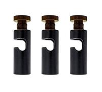 LEDSone 3 Pcs Ceiling Cable Mount Hooks for Swag Chandelier and Spider Lighting Minimalist Cord Keeper Easy Fit Black Metal Hook with Screw for Pendant Light Cable