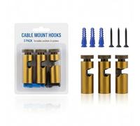 LEDSone 3 Pcs Ceiling Cable Mount Hooks for Swag Chandelier and Spider Lighting Minimalist Cord Keeper Easy Fit Metal Hook with Screw for Pendant Light Cable