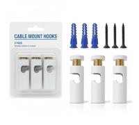 LEDSone 3 Pcs Ceiling Cable Mount Hooks for Swag Chandelier and Spider Lighting Minimalist Cord Keeper Easy Fit Metal Hook with Screw for Pendant Light Cable