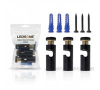 LEDSone 3 Pcs Ceiling Cable Mount Hooks for Swag Chandelier and Spider Lighting Minimalist Cord Keeper Easy Fit Metal Hook with Screw for Pendant Light Cable