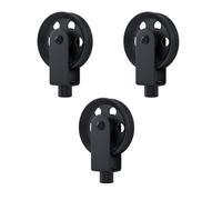 LEDSone 3 PCS Vintage Wall Ceiling Mount Pulleys, Black Pulley Wheels for Plug in Pendant Light, Wall Mount Lifting Towing Pulleys for Hanging Lamp Chandelier (Pack 3)