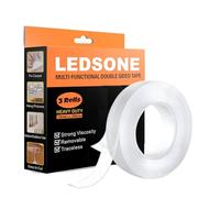 LEDSone 3 Roll Clear Double Sided Tape Heavy Duty 2 m, Strong Double Sided Sticky Tape, Double Sided Carpet Tape Clear Tape Nano Tape Transparent Double Sided Adhesive Tape Waterproof Mounting Tape