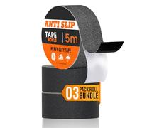 LEDSone 3 Rolls Heavy Duty Black Anti Slip High Traction Tape for Stairs Steps Ramps Walkways Decking Indoor Outdoor Safety Grip Strip Waterproof Self Adhesive Non Slip Tapes for Home Office