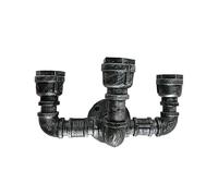 LEDSone 3 Way Steampunk Water Pipe Wall Sconce Light Industrial Retro Metal E27 Lamp Holder Vintage Wall Mount Lighting Fixture for Bedroom, Living Room, Bar