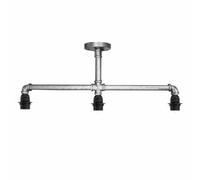 LEDSone 3 Way Water Pipe Ceiling Pendant Light 60 cm Brushed Sliver Metal E27 Industrial Indoor Light Fitting Fixture for Bar Restaurant Hallway Kitchen Dining Room